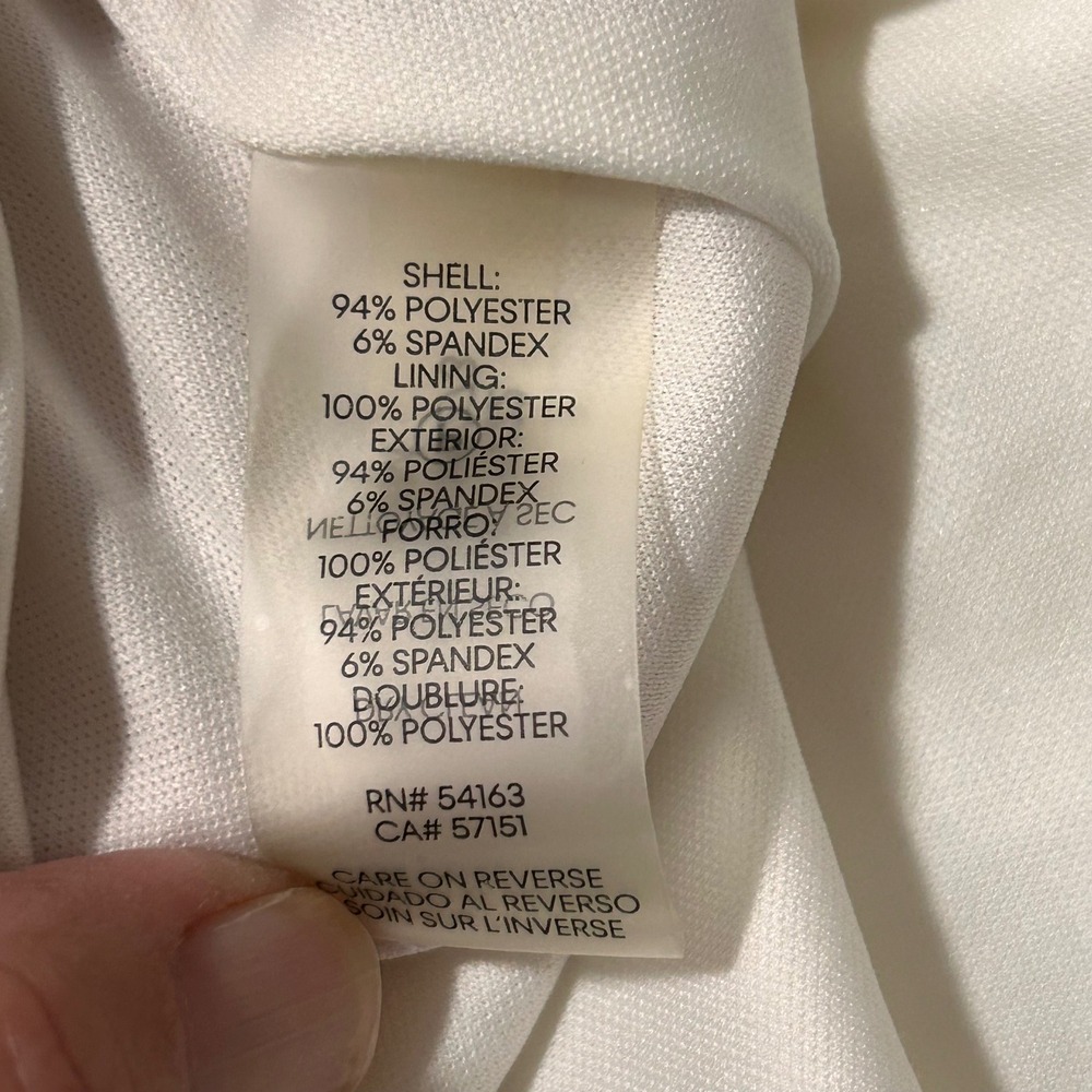 Calvin‎ Klein White Sleeveless Asymmetrical Draped Sheath Dress Size 10 - Picture 8 of 8